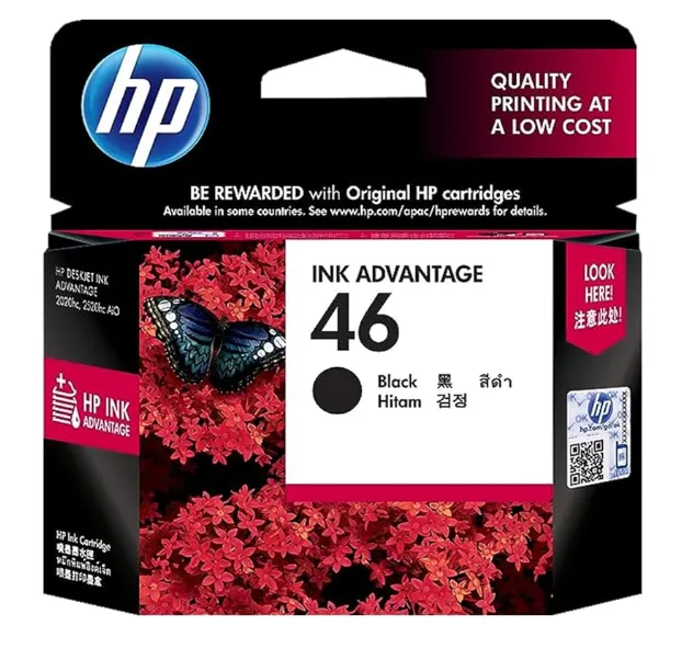 HP 46 Black Original Ink Advantage Cartridge