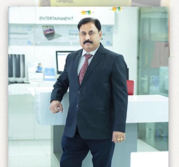 Sanjeev Walia inside the Jetage HP World showroom, Chandigarh