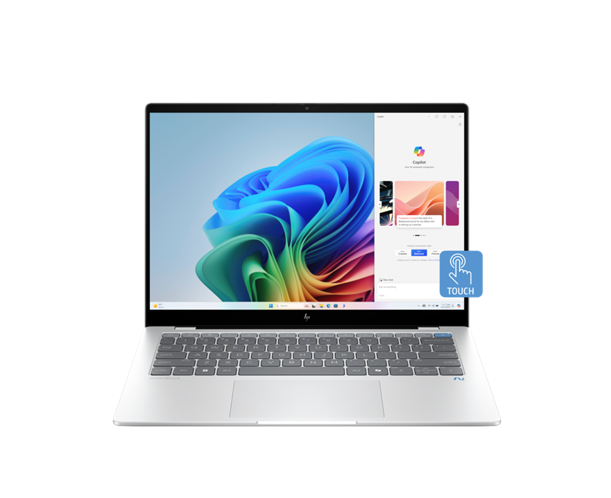 HP OmniBook X Laptop 14-fe1011QU Next Gen AI PC, Glacier Silver